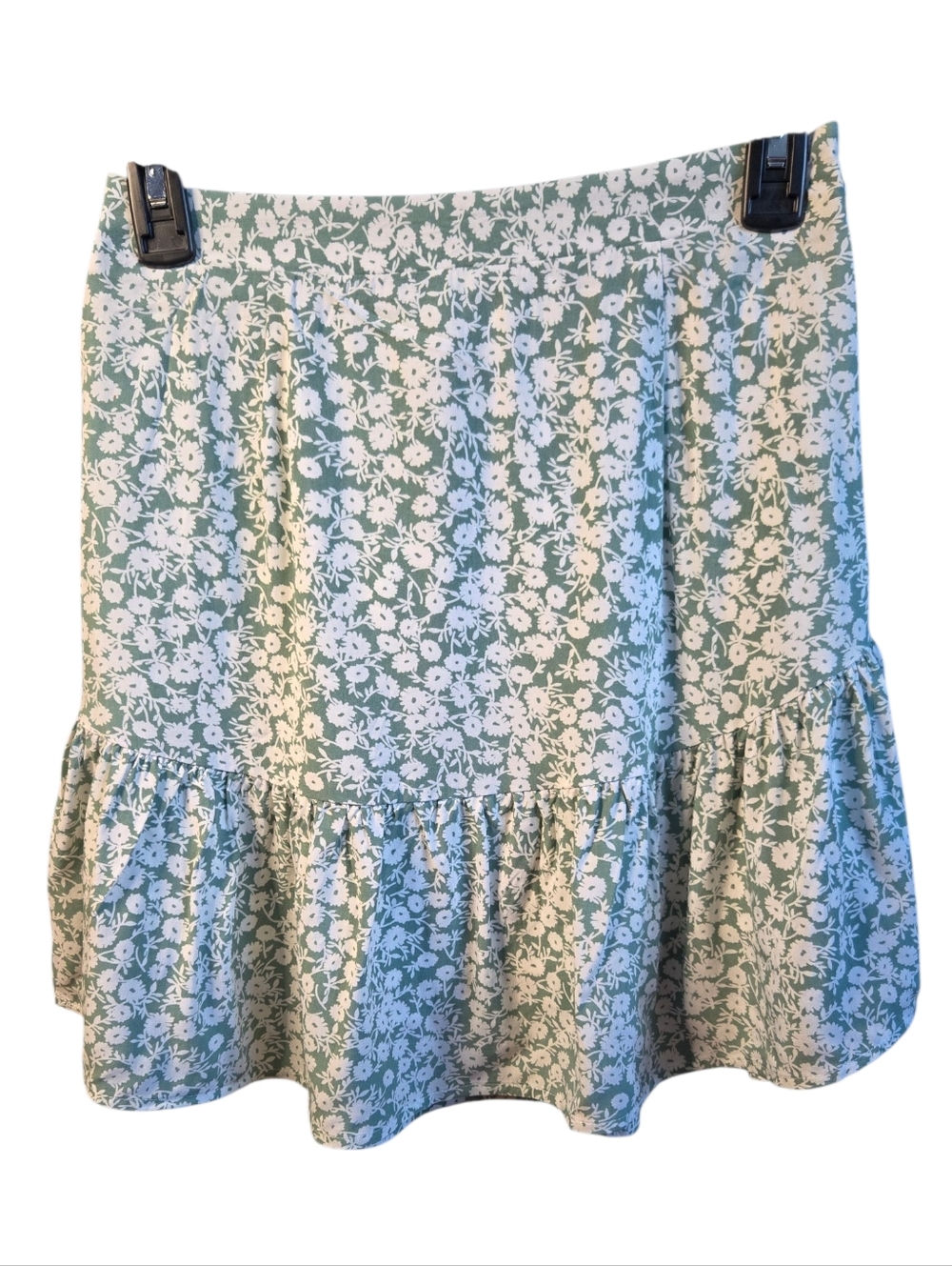 Lost + Wander First Kiss Green Floral Mini Skirt Boho Cottagecore S